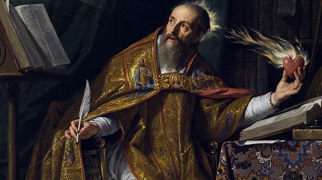 Santo Agostinho estudando - Anonymous