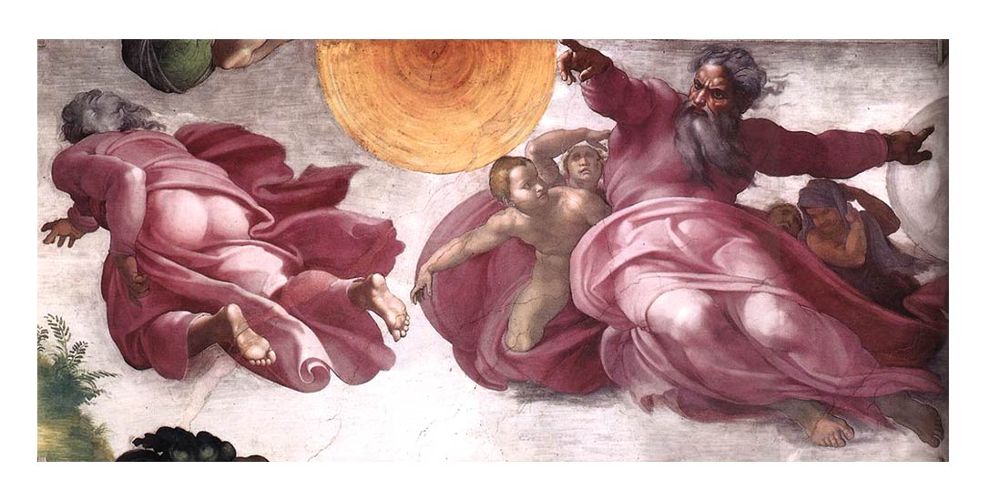The Creation of the Sun and Moon - Michelangelo