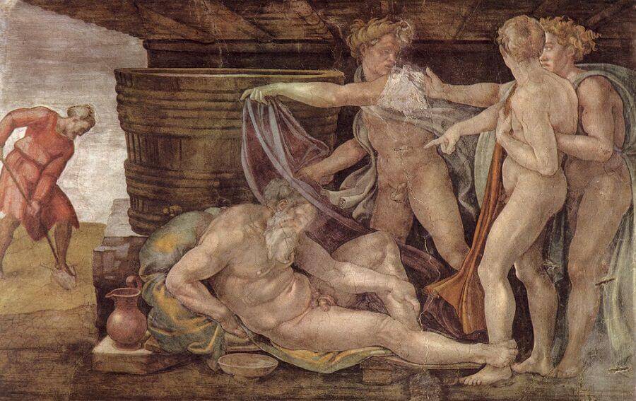 The Drunkenness of Noah - Michelangelo